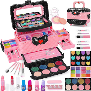 54 Pcs Kids Makeup Kit for Girls, Princess Real Washable Pretend Play Cosmetic S