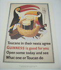 1990's Era Vintage Guinness Beer Advertising Poster Toucans Nest Ray Tooby 1957
