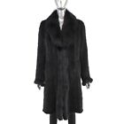 Knitted Mink Coat with Fox Tuxedo- Size L