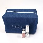 Christian Dior Makeup Eye & Lip Set with Blue Denim Cosmetic Maekup Pouch bag