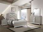 NEW Modern Champagne Silver Queen King 4PC Bedroom Set Glam Furniture Bed/D/M/N