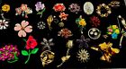 Estate Flower Brooch And Pin Lot