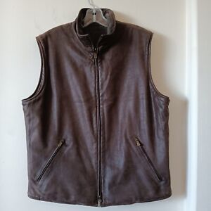 Rare Loro Piana Calfskin Leather Reversible Vest Brown Large VGC
