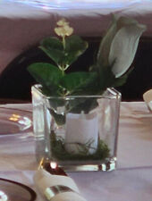 Wedding Table Centerpieces, Floral Reception Centerpieces, Green Roses, Square