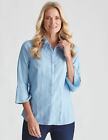 Womens Winter Tops - Blue Blouse / Shirt - Cotton - Casual Clothing | NONI B