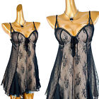 90's goth babydoll lingerie nightie black lace small