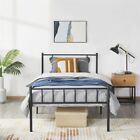 Twin Full Queen King Metal Bed Frame with Headboard Black/White/Silver