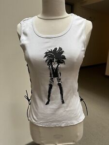 579 Vintage Y2K 90s Punk Rock / Goth Girl Tank With Lace Up Sides M