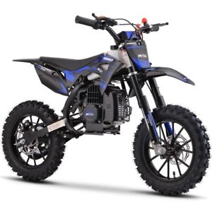 MotoTec Thunder 50cc 2-Stroke Kids Gas Dirt Bike BLUE Mini Off-Road Sports Ride✅