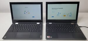 Mixed Lot of (2) Lenovo 300e Chromebook 2nd Gen MTK 81QC/AST 82CE 4GB RAM 32GB