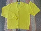 Vintage 60s Pebble Beach California Bright! Yellow Golf Cardigan Sweater XL