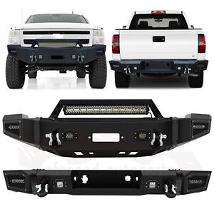 Front & Rear Bumper W/Winch Plate&Lights For 2011-2014 Chevy Silverado 2500/3500 (For: 2011 Silverado 2500)