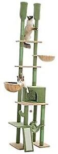 Cactus Cat Tree Floor to Ceiling Cat Tower with Adjustable Dual Posts