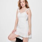 Women's Flutter Sleeve Eyelet Slip Dress - Wild Fable White S