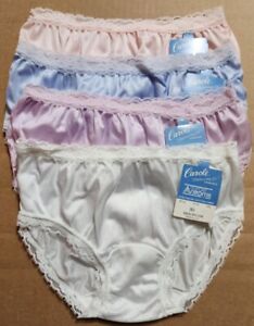 4 Pair Kids Hip Hugger Size 10 NYLON Assorted Panties with Lace Elastic US Panty