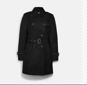NWT Coach Black Trench Coat XS (Retail $595)