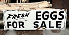 Vintage Old Painted Primitive Metal Fresh Eggs For Sale Barn Stable Farm Sign