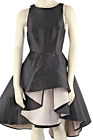 Halston Black Sleeveless Colorblock Fit and Flare Cocktail Ruffle Dress Size 2