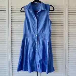 Theory Button Down Dress Size 6 Blue Cotton | Size 6