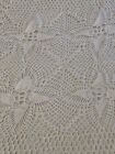 Crochet Lace Bedspread Coverlet Cream Handmade Large 60 X 80 Tablecloth Vintage