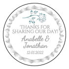 12 Silver Wedding Favor Labels Stickers 2.5
