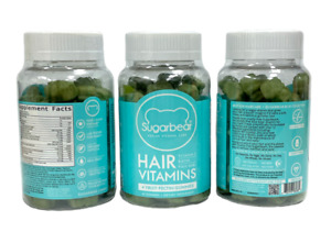 Sugarbear Hair Vitamins Vitamin C,Biotin,Folic Acid,Vegan Lot Of 3 (60 Gummies)
