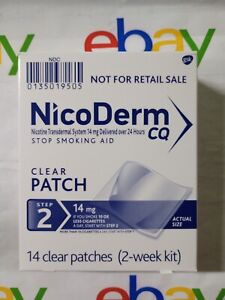 nicoderm cq step 2  14mg clear patches, Exp 04/2024