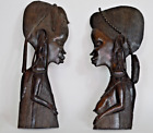 African Hand Carved Makonde Art Wall Hanging 3D Sculpture Man and Woman