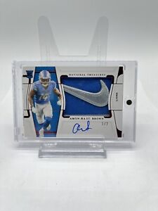 2021 National Treasures Amon-Ra ST. Brown Rookie Patch Auto NIKE SWOOSH 1/2 RC