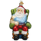Santa Vaccinated Glass Blown Christmas Tree Ornament