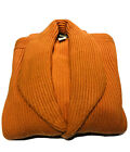 Sulka 100% Cashmere Orange Men’s Button Knit Cardigan Sweater Made in Scotland