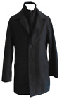J. FERRAR Peacoat,Wool Blend Coat Mens  Gray Long wool Jacket BIB~S (34-36)