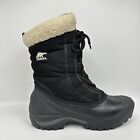 Sorel Cumberland Black Insulated Snow Boots Lace Up Women 7 US NL1436-010