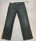 7 For All Mankind Jeans Mens 36x34 Relaxed Blue Denim Pants Wide Straight Cotton