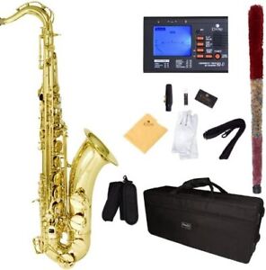 New ListingMendini by Cecilio L+92D B Flat Tenor Saxophone w/Case, Tuner, Mouthpiece - Gold