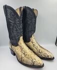 Vtg Dan Post Exotic Snake Skin Python Leather Boots Western Cowboy Mens Size 12D