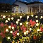 LED Solar Garden Lights Outdoor Firefly Swaying Fairy Lamp Pathway Xmas Decor