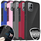 For T-Mobile Revvl 6X/Pro 5G 2023 Case Rubber Hard Hybrid Cover+Tempered Glass
