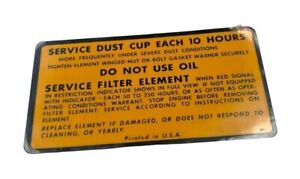 John Deere T23804T Do Not Use Oil Label **SALE**