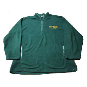 Fila Green Fleece 1/4 Zip Jacket Vintage 00s Retro Jumper Green Mens XXL