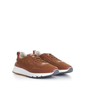 BRUNELLO CUCINELLI 995$ Rust Brown Low Top Runners Sneakers - Lace Up, Suede