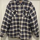 Wrangler Blue Plaid Button Up Sherpa Fleece Lined Flannel Jacket Men’s Size L