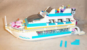LEGO FRIENDS Dolphin Cruiser Ship #41015 Near complete w OJ, Skiis, Dishes