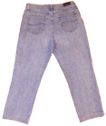 Lee relaxed straight leg stretch denim blue jeans pants size 10 short