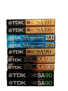 Lot 2x TDK SA 100 Cassette Tapes Type II High Bias Made In Japan  + 7 Sa 90 New