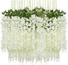 24PCS Artificial Wisteria Vine Garland Fake Flower Garden Wedding Hanging Decor