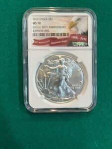 New Listing2016 Eagle S$1 First Releases MS70 Eagle 30th Anniversary 1986-2016 NGC