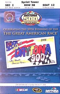 Daytona 500 50 Years 2008 Ticket Sprint Tower Sec I Row 38 Seat 12