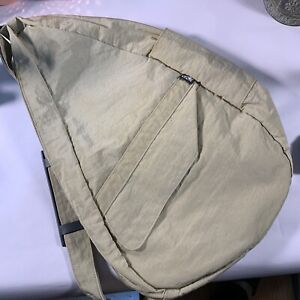 AmeriBag Healthy Back Bag Cotton Fabric Beige Small Sling Backpack