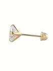 1 Genuine Natural Round Diamond Stud Screw Back Earring in 10k Yellow gold
